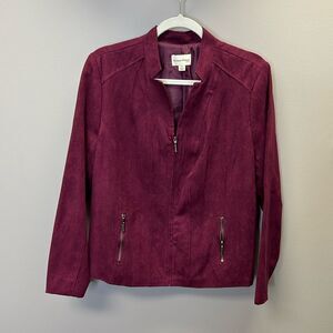 Studio Works Faux Suede Zippered Jacket | 16 Petite Jacket